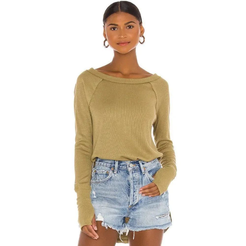 NWT Free People Womens Snowy Thermal Top in Heatwave Orange Red - Picture 3 of 11